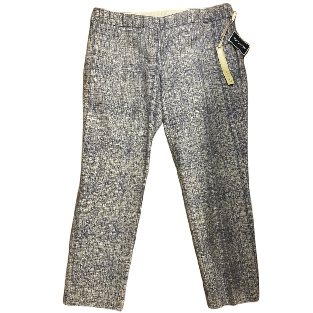 NWT Kenar Women’s Blue and White Abstract Print Pants Size 10